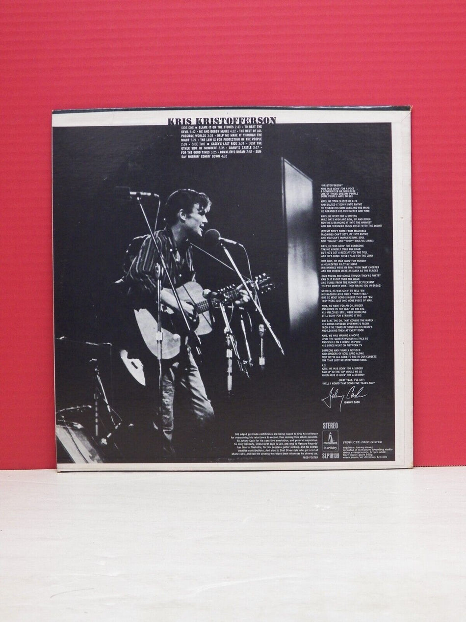 12" LP EX Kris Kristofferson Kristofferson 1970 Monument Stereo SLP18139