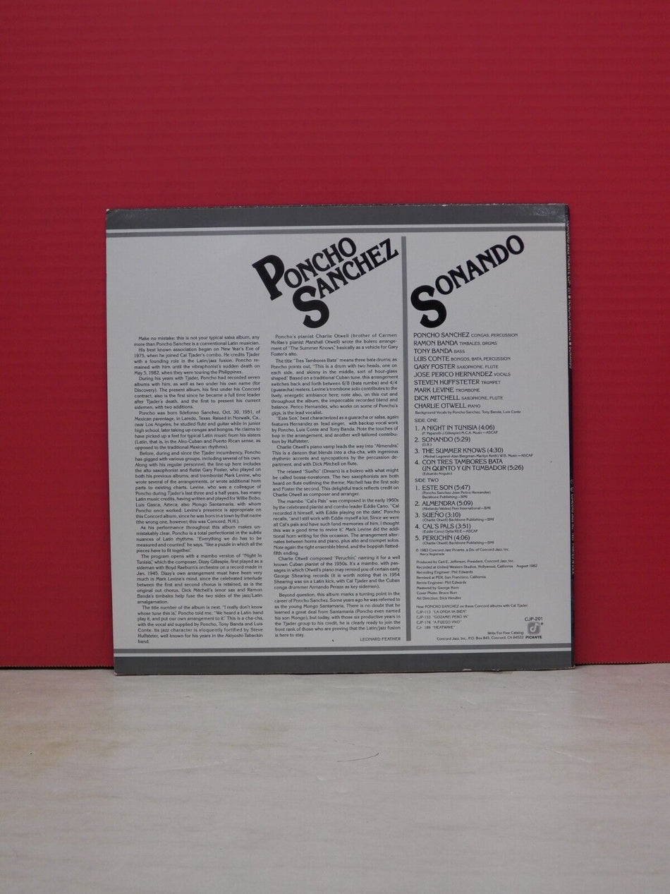 12" LP M- Poncho Sanchez Sonando 1983 Concord Jazz Picante CJP-201