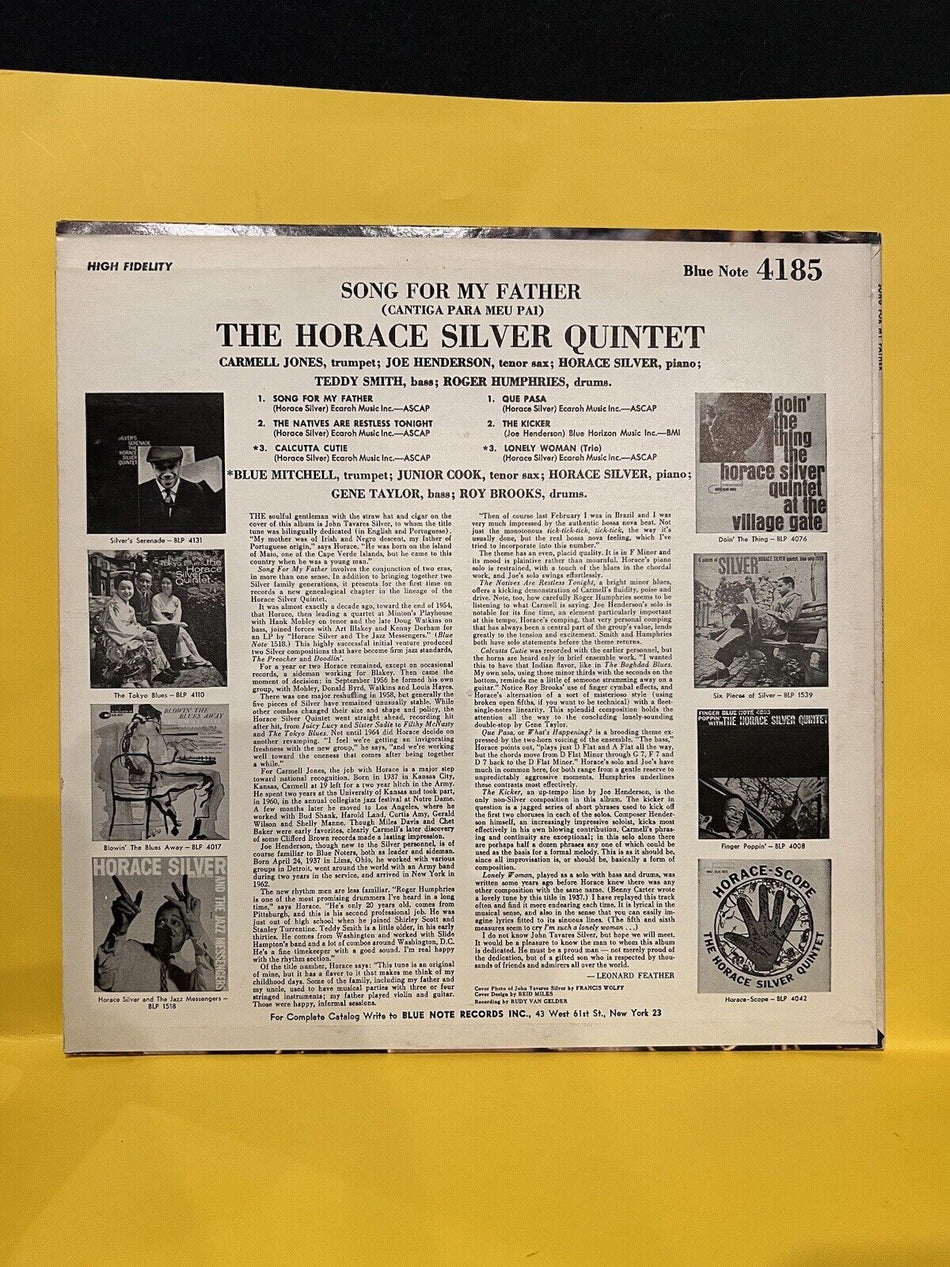 VG++ Vinyl LP The Horace Silver Quintet Song for my Father BLP 4185 Mono  1966