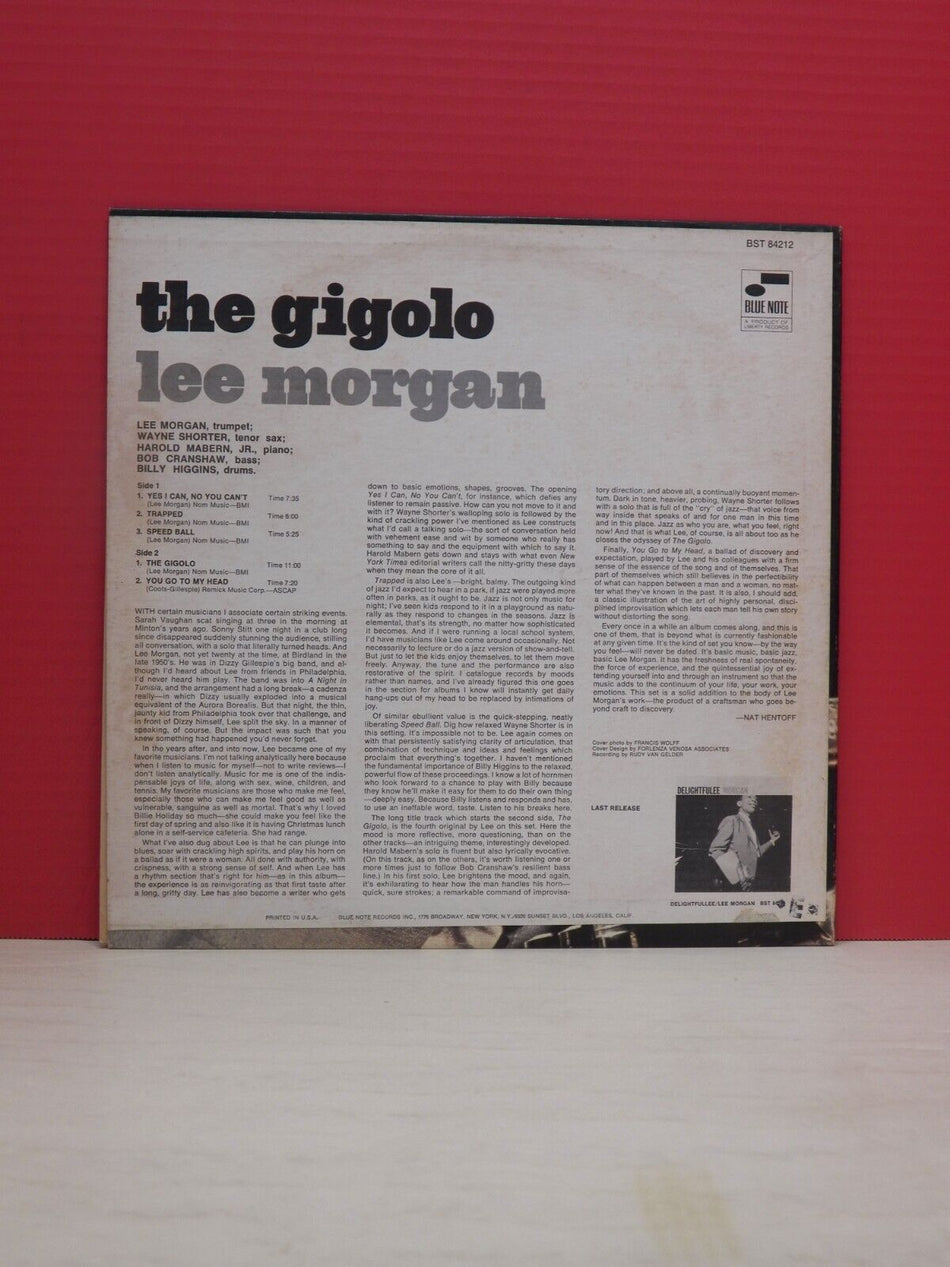 12" LP VG++/EX Lee Morgan The Gigolo 1968 Blue Note Stereo BST 84212