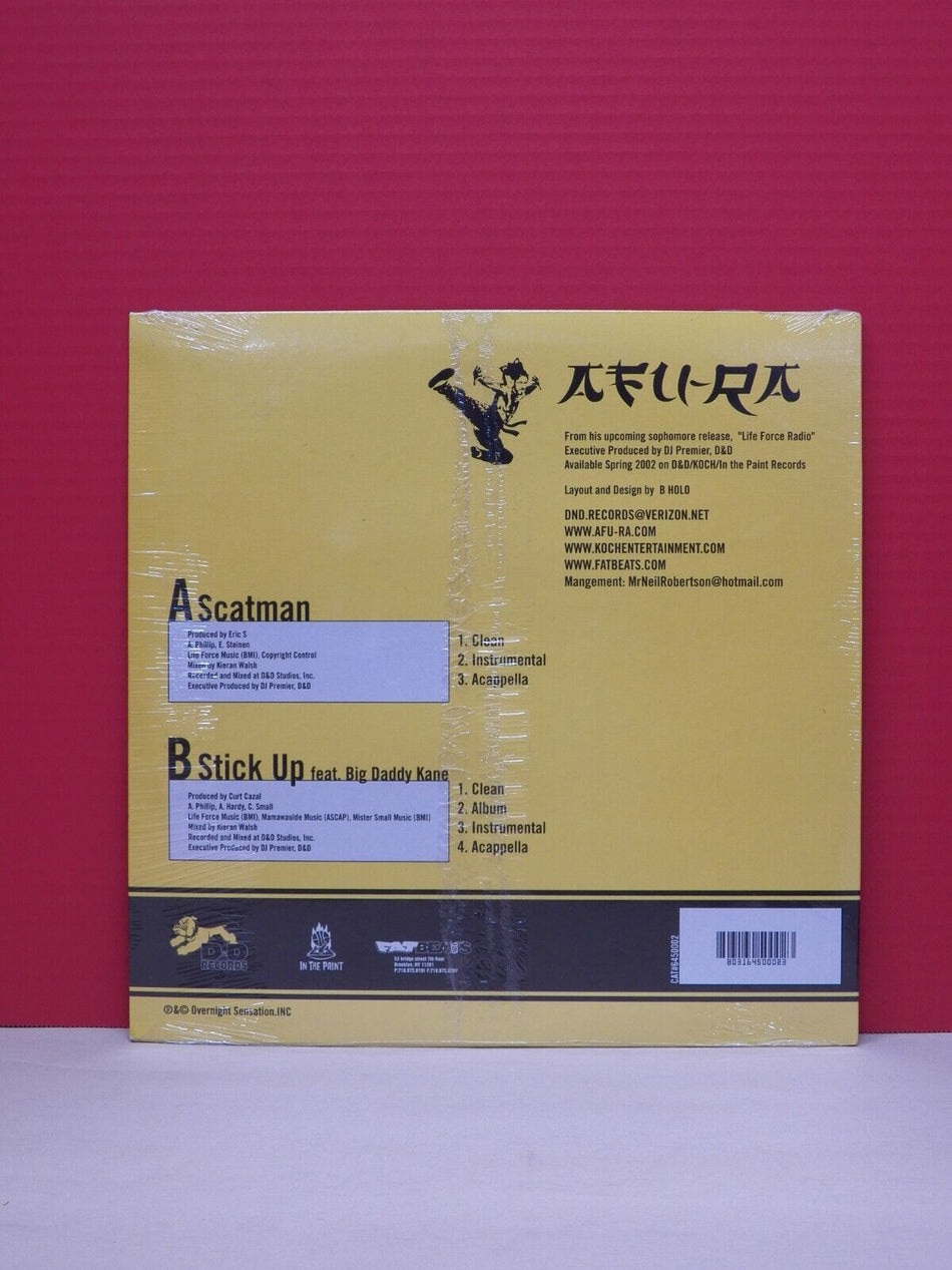 Sealed 12" Single Afu-Ra Scatman / Stick Up 2002 D&D Records 6450002