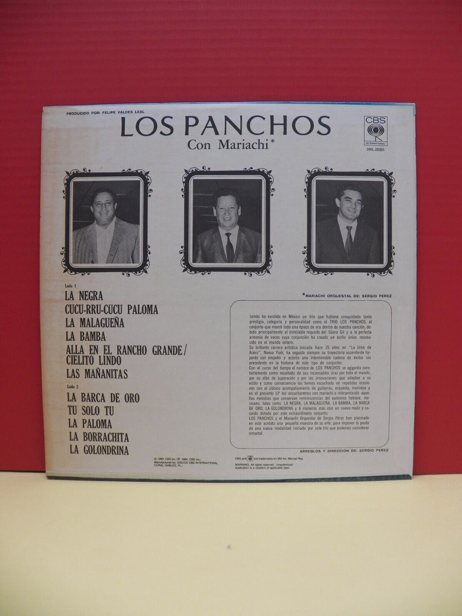 12" LP VG++/EX Los Panchos Con Mariachi CBS International DML-20391