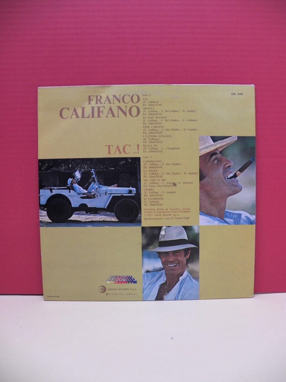 12" LP VG++/EX Franco Califano Tac..! Dischi Ricordi S.p.A. Italy Import Reissue