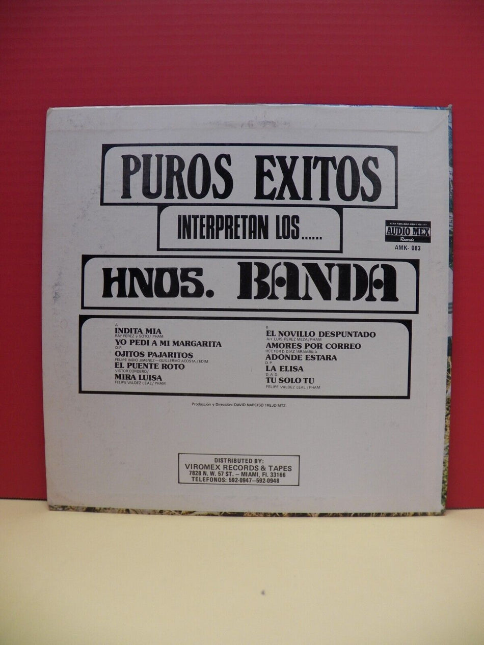 12" LP VG++/EX Los Hermanos Banda Puros Exitos Audio Mex Records AMK-083