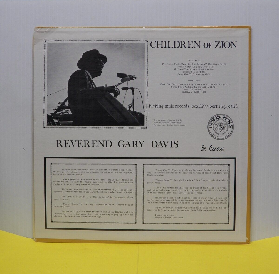 12" LP NM Reverend Gary Davis Children Of Zion: Rev Gary Davis In Concert 1974