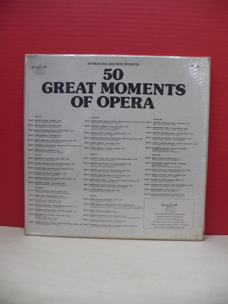 Sealed 12" 4xLP Box Set 50 Greatest Moments Of Opera Murray Hill Records 928841