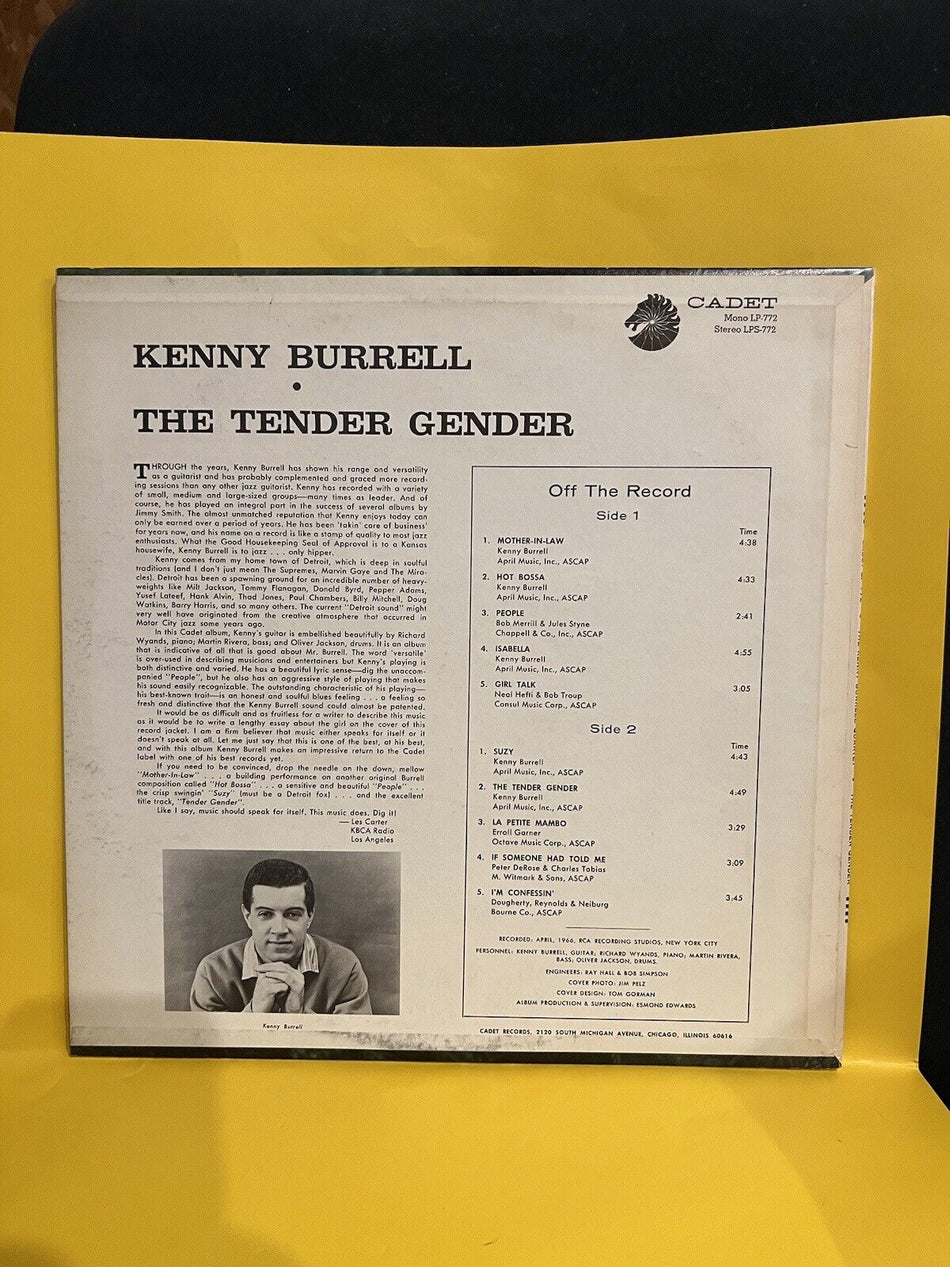 Rare Vg ++ Vinyl Record LP Kenny Burrell The Tender Gender 1966 LPS772