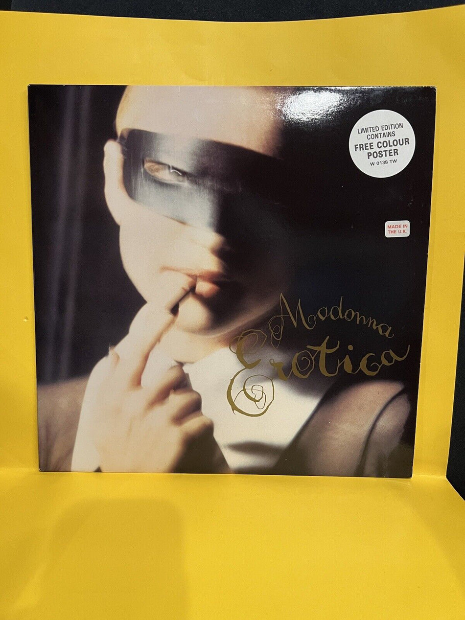 Rare EX Vinyl Record LP Madonna Erotica UK import 1992 with Original Poster