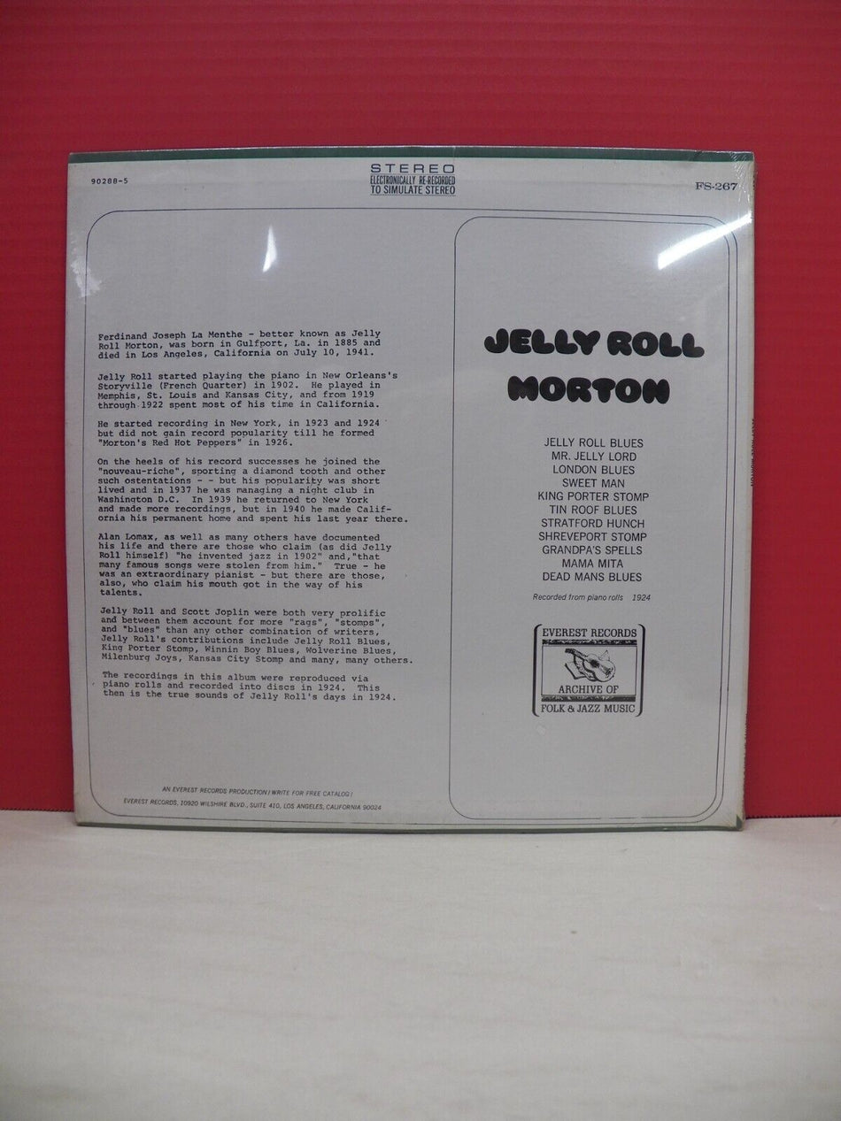 Sealed 12" LP Jelly Roll Morton Jelly Roll Morton 1981 Everest Records FS-267