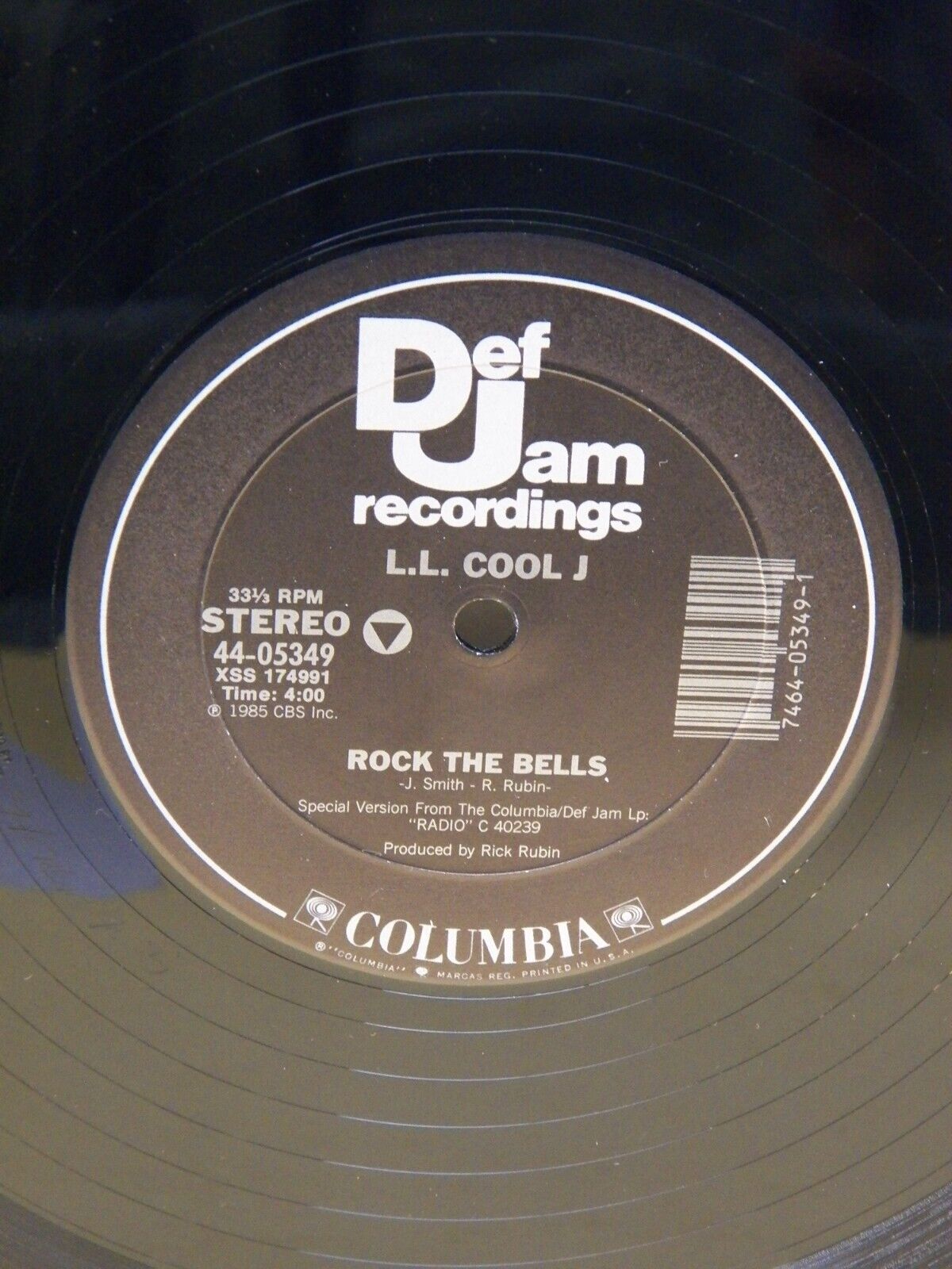 12" Single VG++/EX L.L. Cool J Rock The Bells 1985 Def Jam/Columbia 44-05349