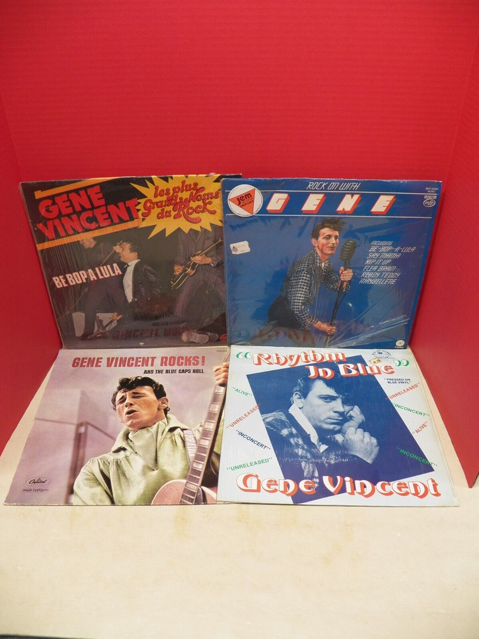 Lot of 4 Gene Vincent 12" LPs VG++/EX Imports Colored Vinyl Mono Reissues