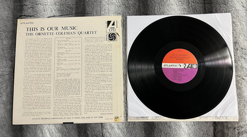 Rare EX LP The Ornette Coleman Quartet This is Our Music 1961 Original 1353