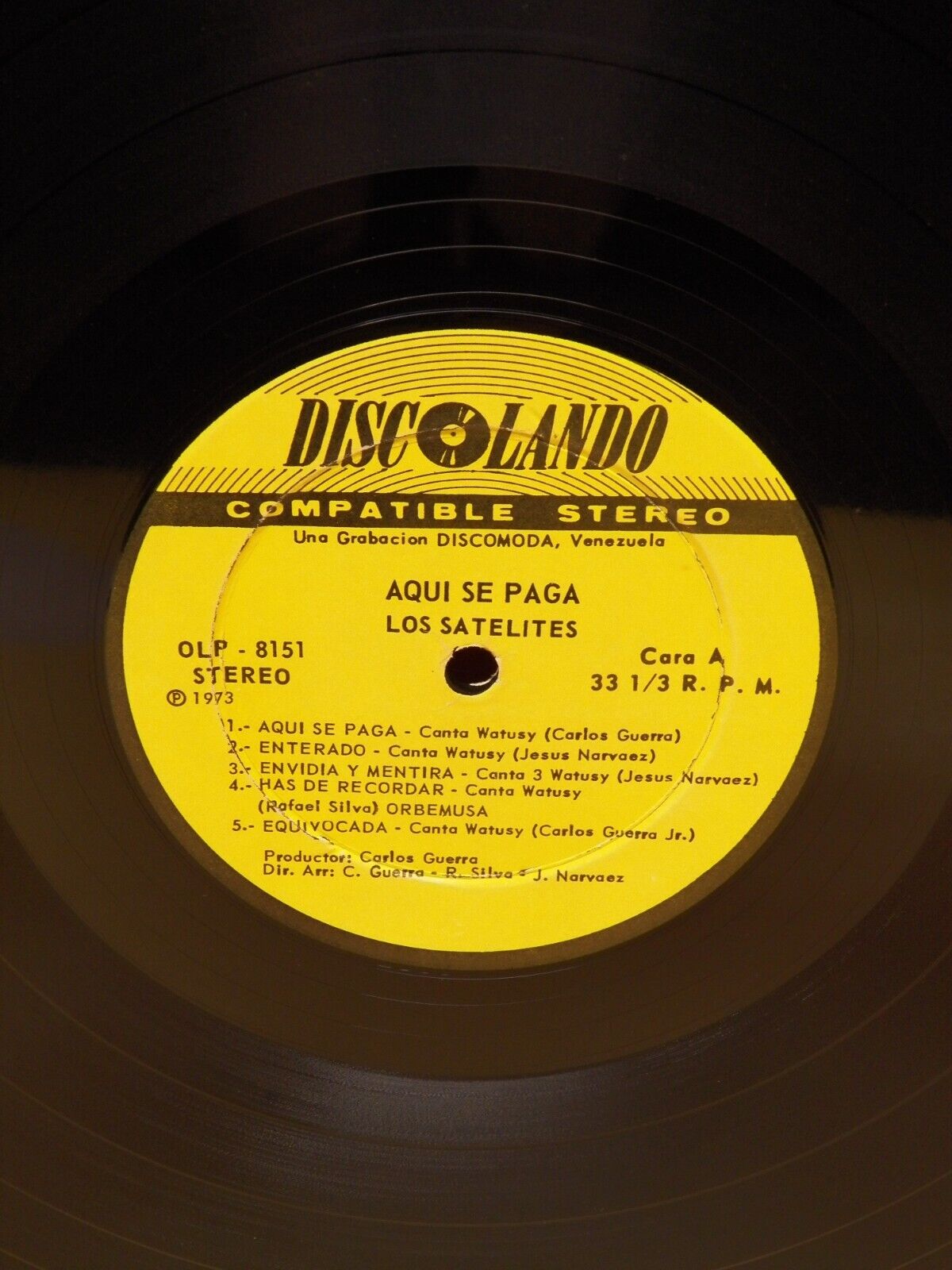 12" LP VG++/EX Los Satelites Aqui Se Paga Discolando Stereo Reissue OLP-8151