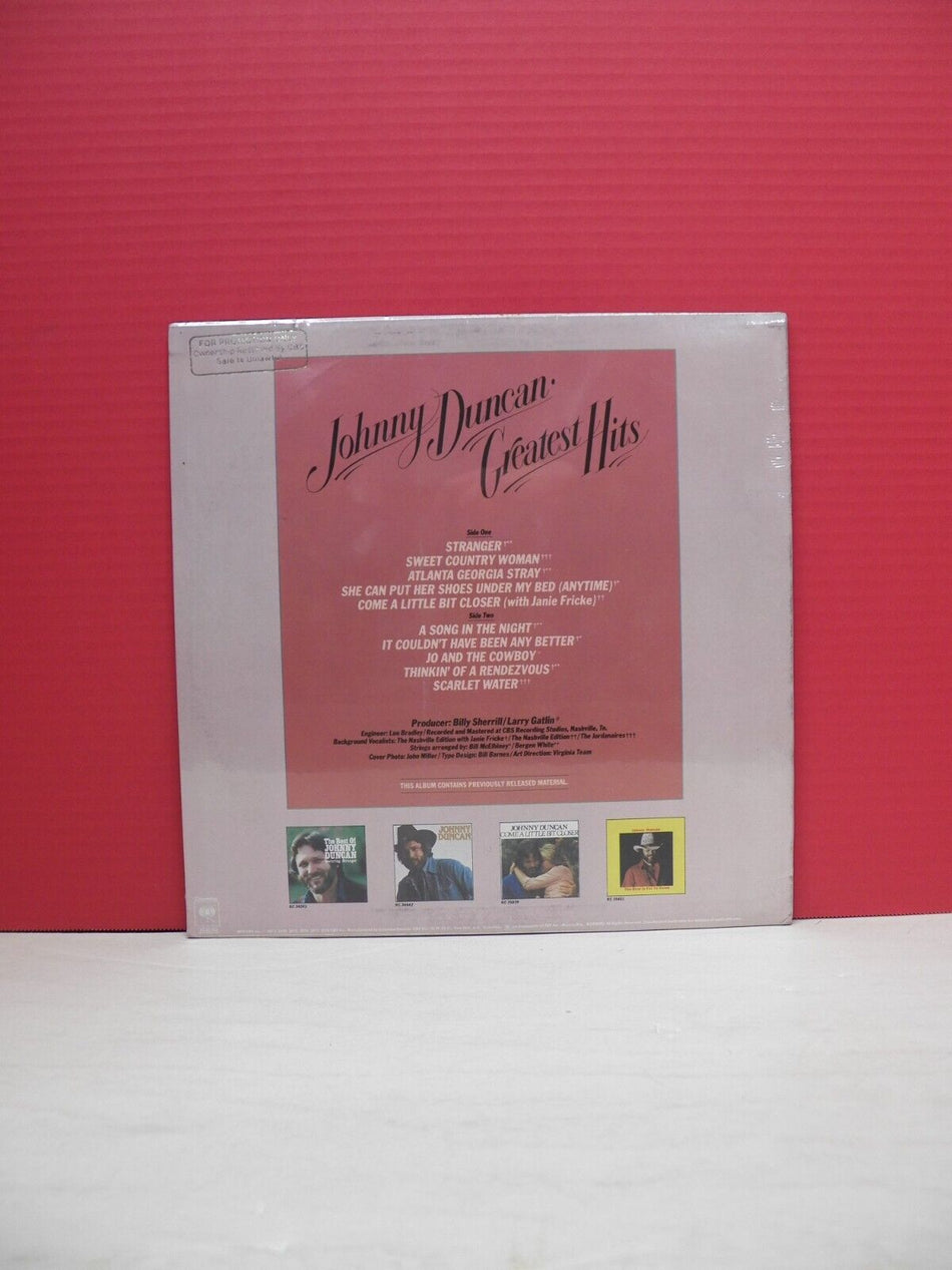 Sealed 12" LP Johnny Duncan Greatest Hits 1978 Columbia Promo KC 35628