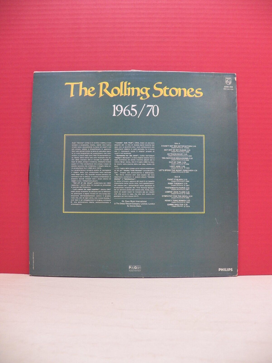 12" LP NM The Rolling Stones 1965/70 1984 Philips Italy Import 6495 098