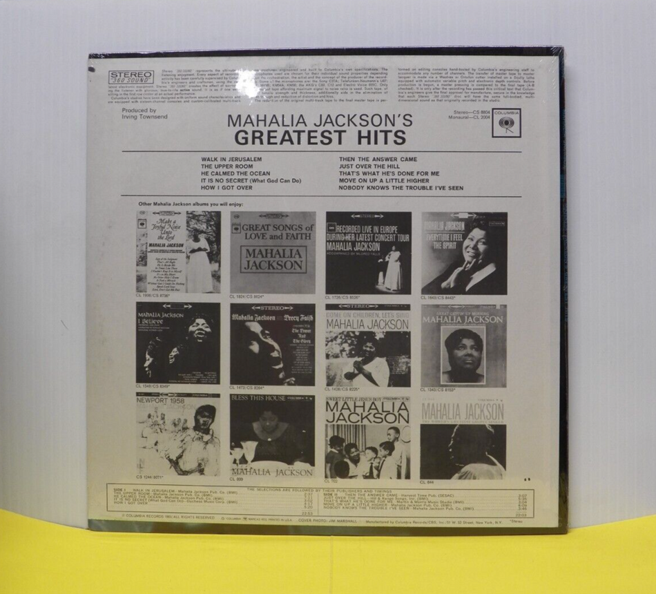 Sealed 12" LP Mahalia Jackson's Greatest Hits 1963 Columbia Stereo