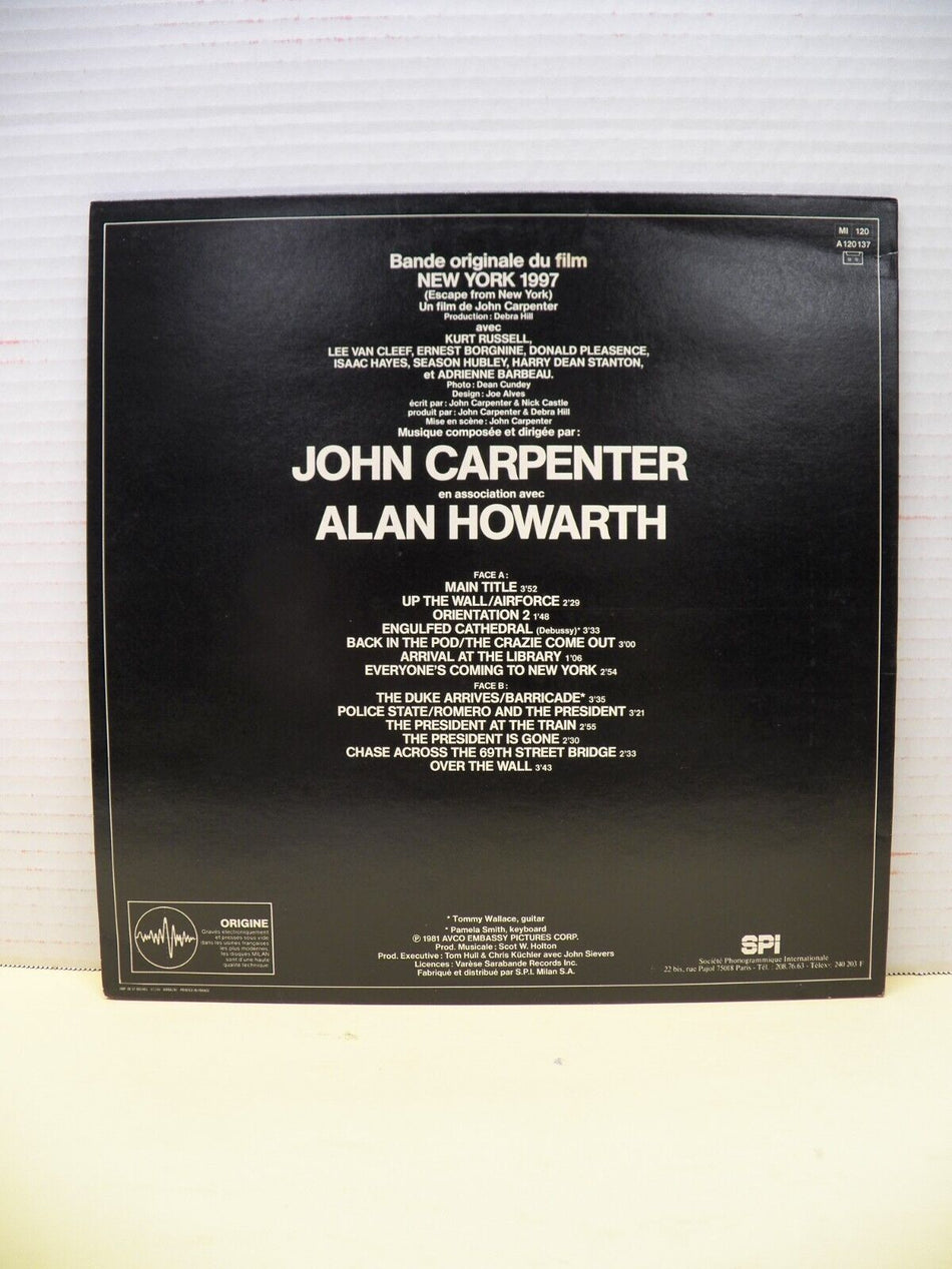 Carpenter/Howarth New-York 1997 (Bande Originale Du Film) 1981 Milan FR Import