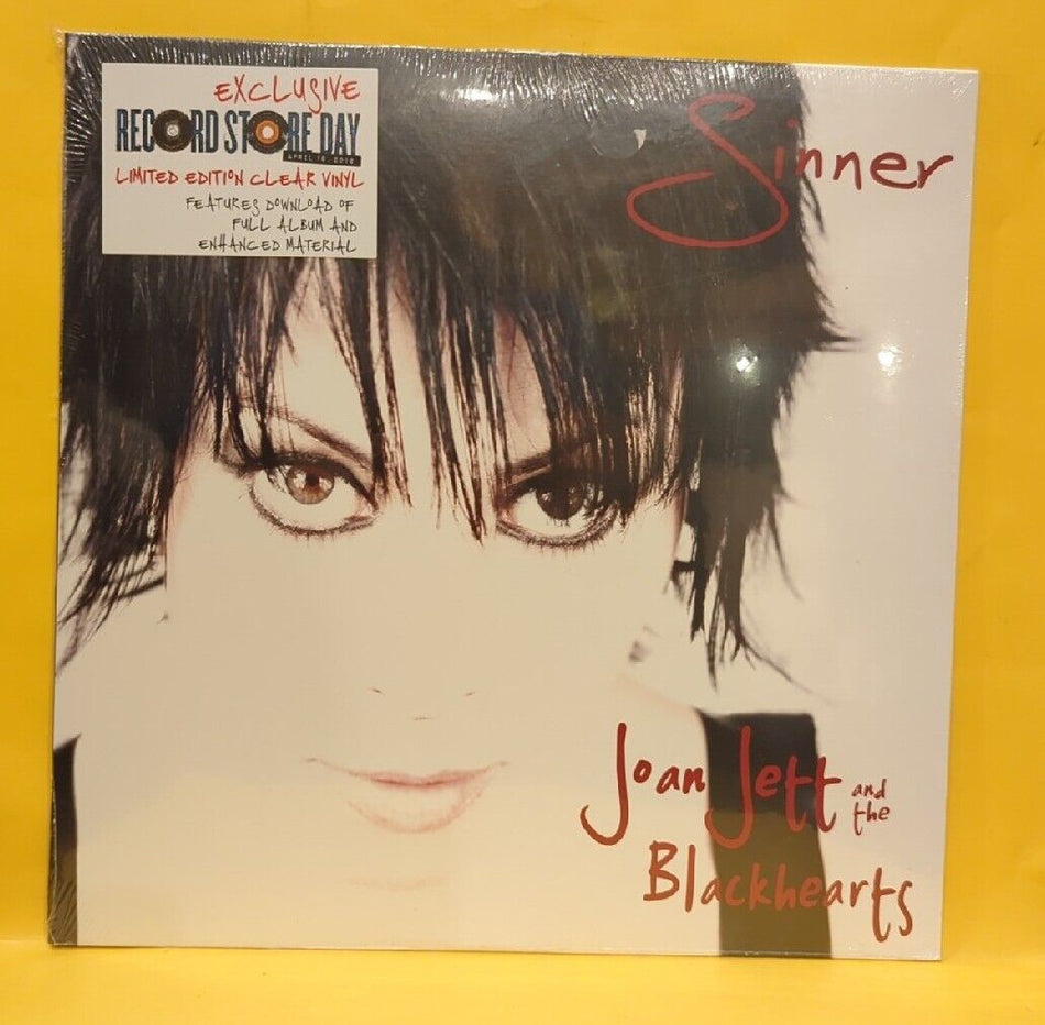 Joan Jett & The Blackhearts -  Sinner RSD 2016 Sealed Clear Vinyl LP Record