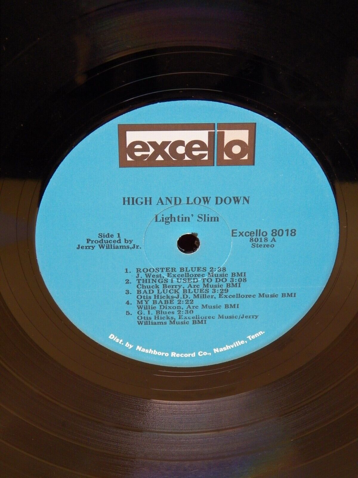 12" LP EX Lightnin' Slim High & Low Down 1971 Excello Stereo EX-8018