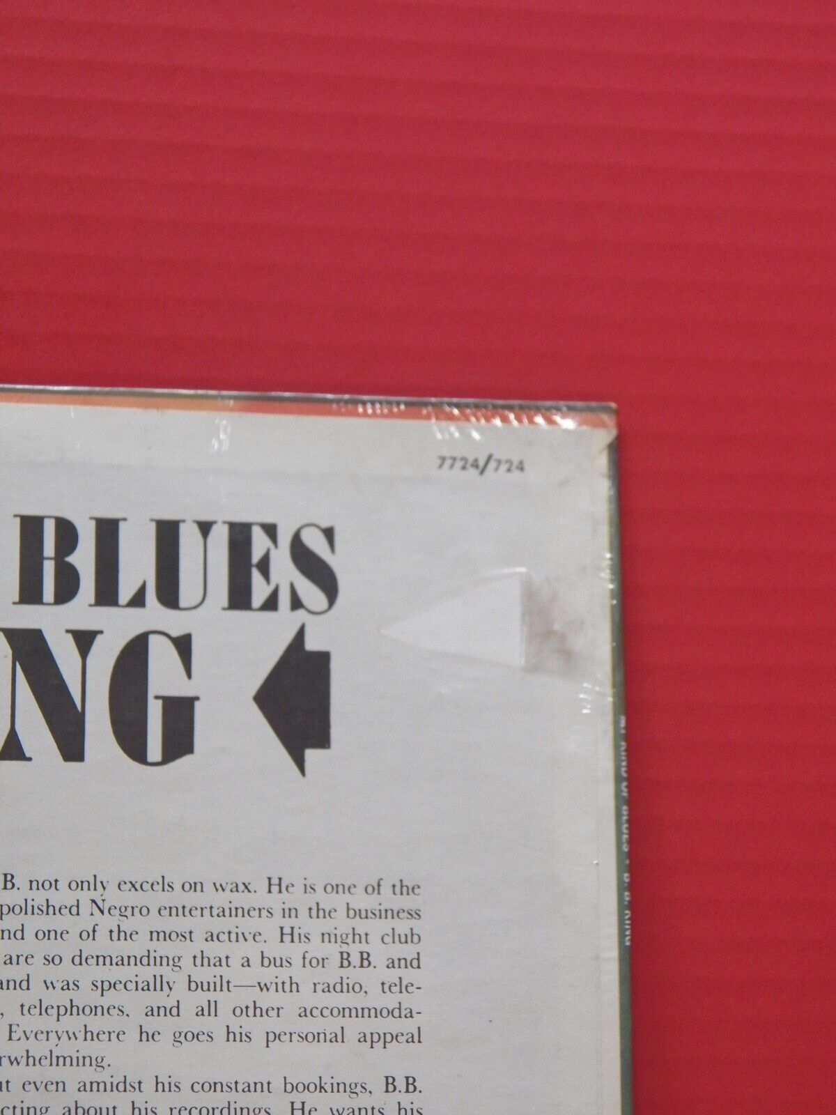 Sealed 12" LP B.B. King My Kind Of Blues United Records Reissue Stereo US 7724