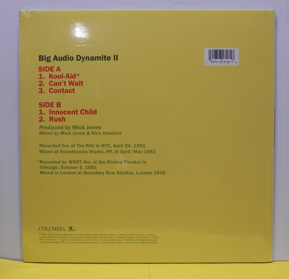 12" Single Big Audio Dynamite II On The Road Live '92 2018 RSD Ltd Ed Reissue