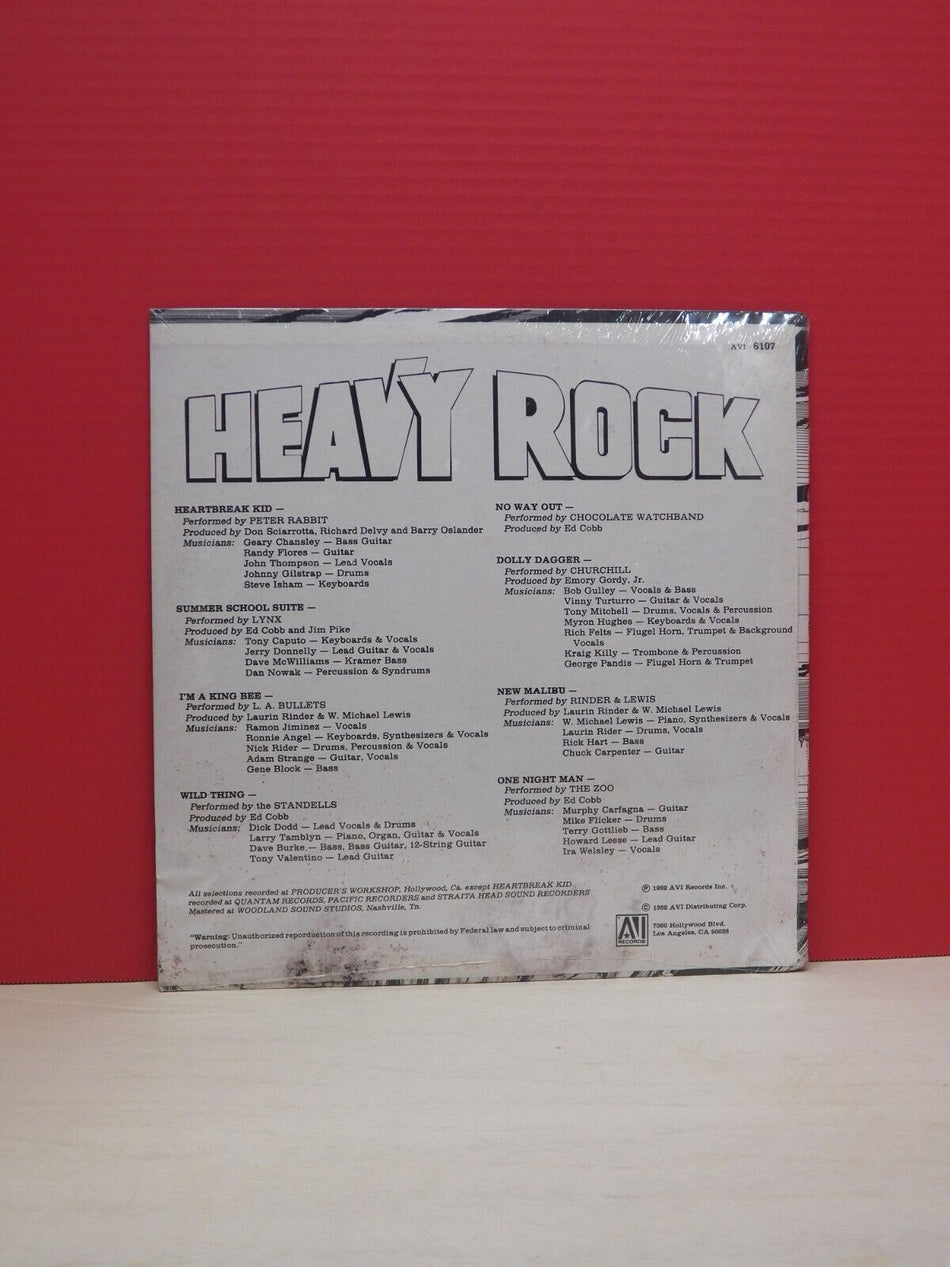 Sealed 12" LP Various Artists Heavy Rock 1982 AVI Records AVI-6107