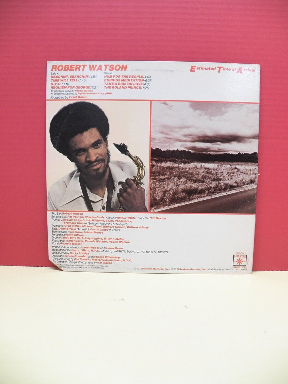 12" LP EX Robert Watson Estimated Time Of Arrival 1978 Roulette Autographed