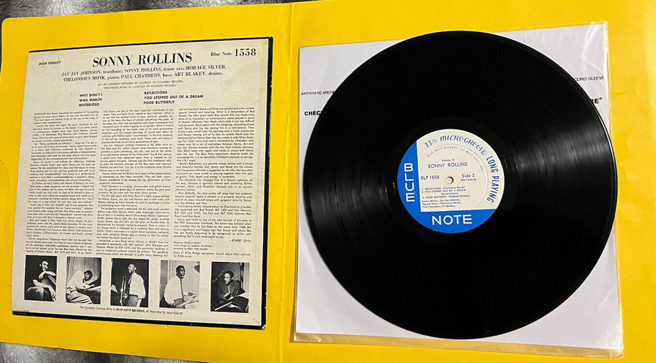 VG ++ Rare LP Sonny Rollins Volume 2 BLP 1558 Deep Groove RVG Mono w. Ear 1957