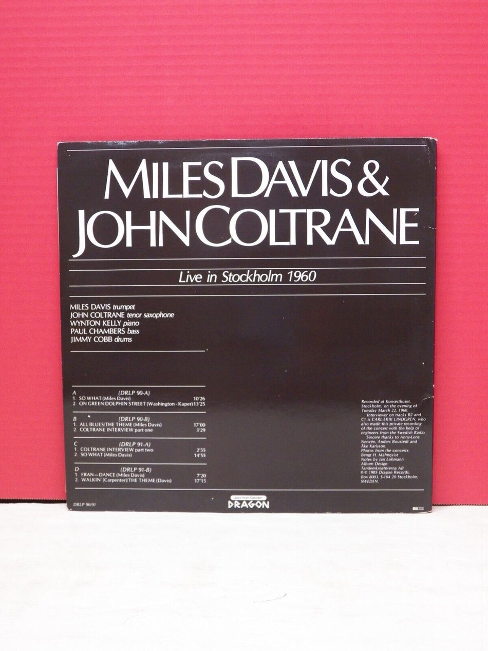 12" 2xLP EX Miles Davis & John Coltrane Live In Stockholm 1960 Reissue Import