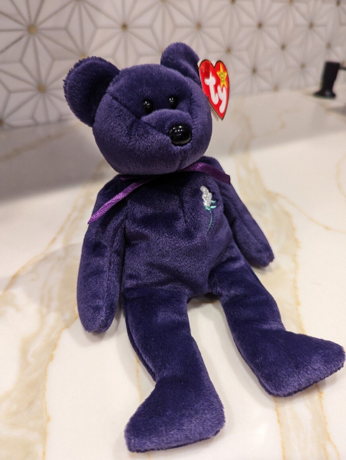 Rare Retired Ty Beanie Baby with Error 1997 Princess Diana  Rare W. P.E. Pellets