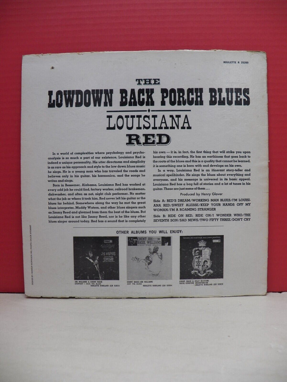 12" LP VG++/EX Louisiana Red The Lowdown Back Porch Blues 1963 Roulette R 25200