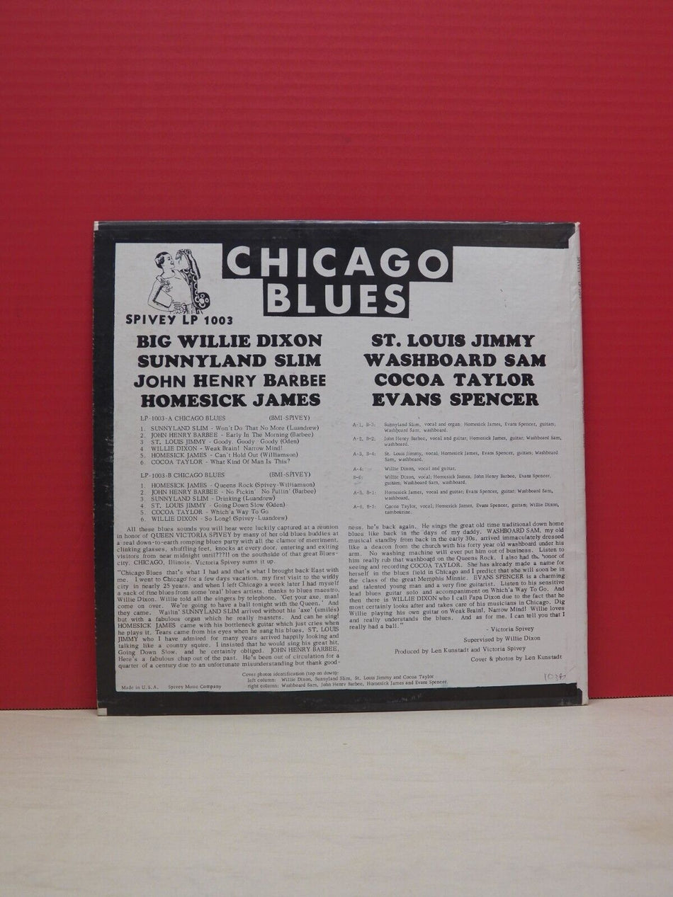 12" LP EX Various Artists Chicago Blues 1964 Spivey Mono LP 1003