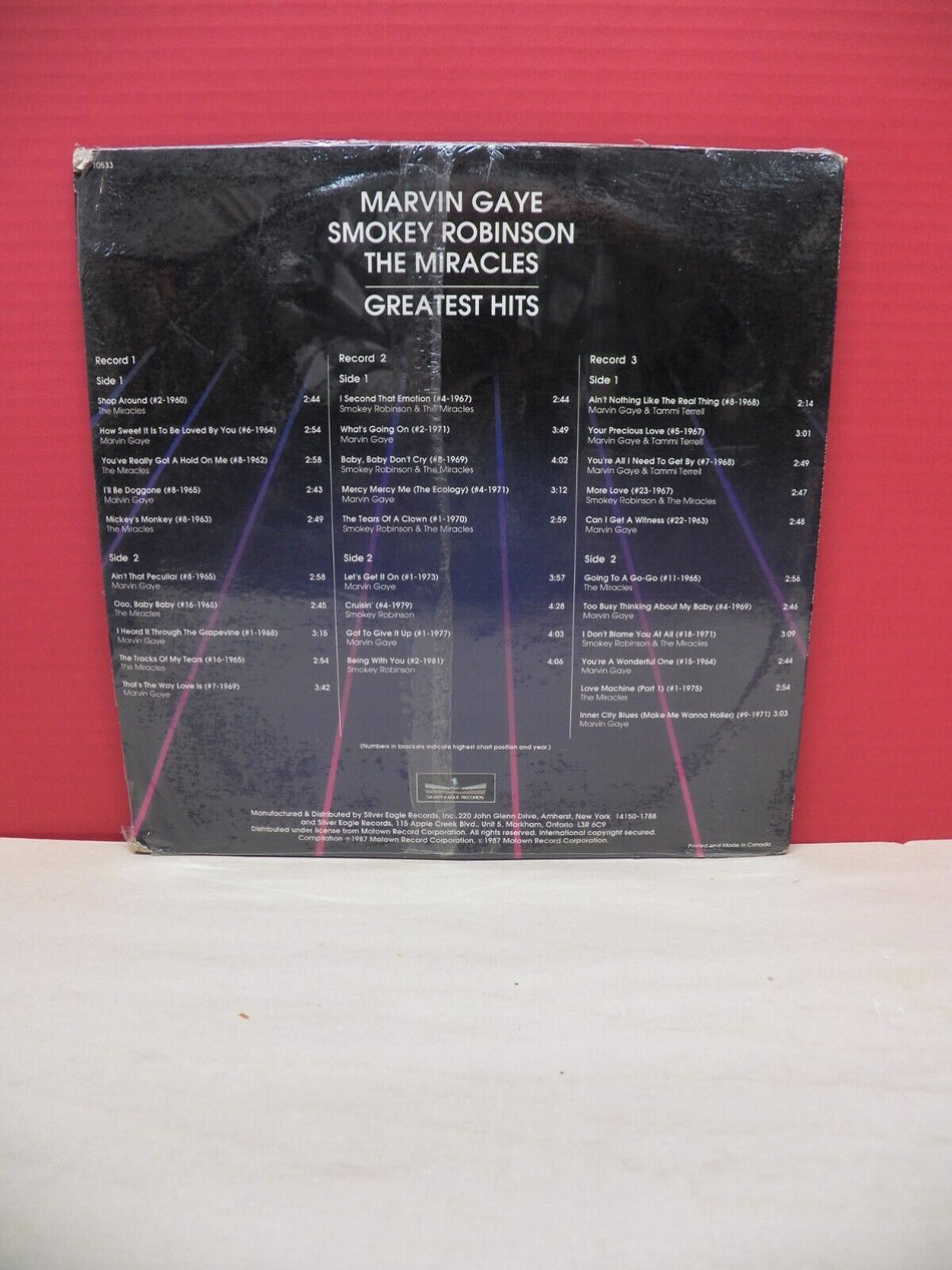 12" 3LP Marvin Gaye/Smokey Robinson/The Miracles Greatest Hits 1987 Silver Eagle