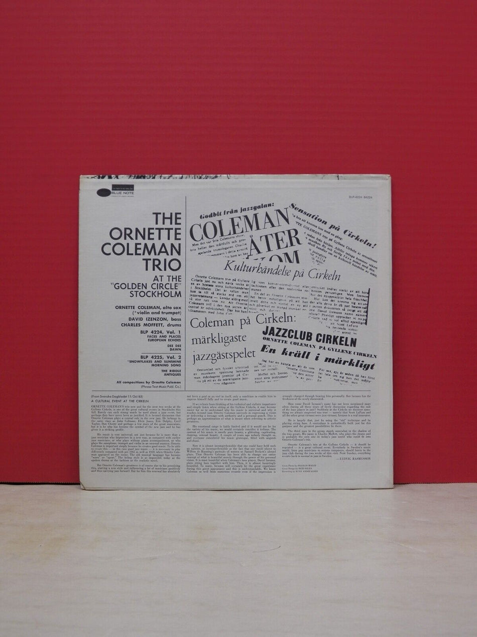 12" LP M- Ornette Coleman Trio At The Golden Circle Stockholm Vol 1 1979 Reissue