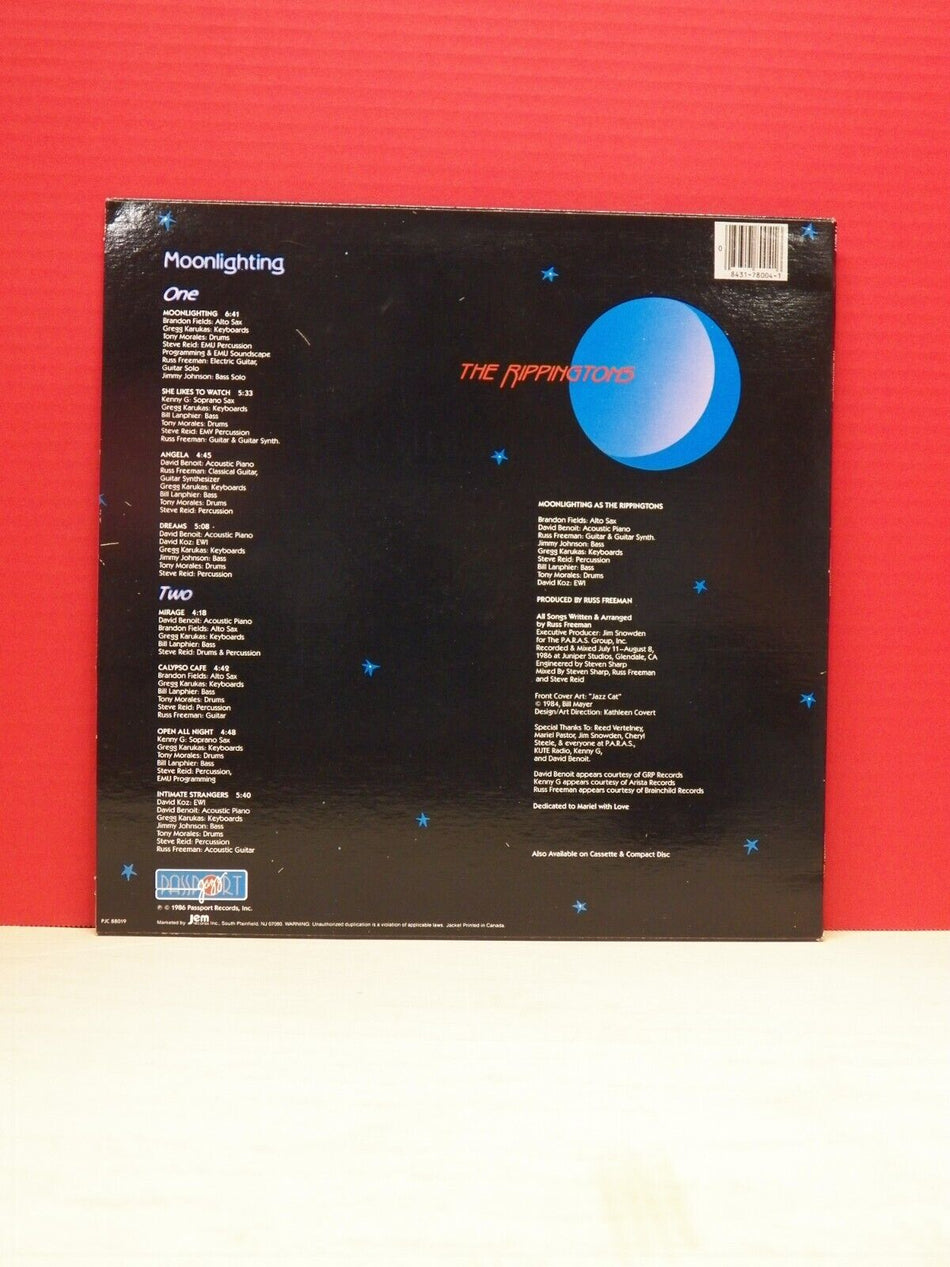 12" LP EX The Rippingtons Moonlighting 1986 Passport Jazz PJ 88019