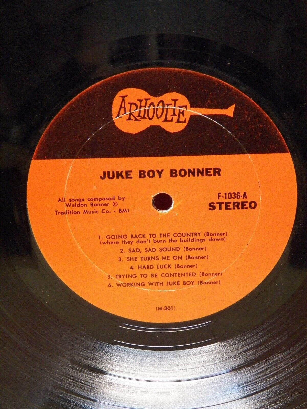 12" LP EX Juke Boy Bonner I'm Going Back To The Country... 1968 Arhoolie Promo