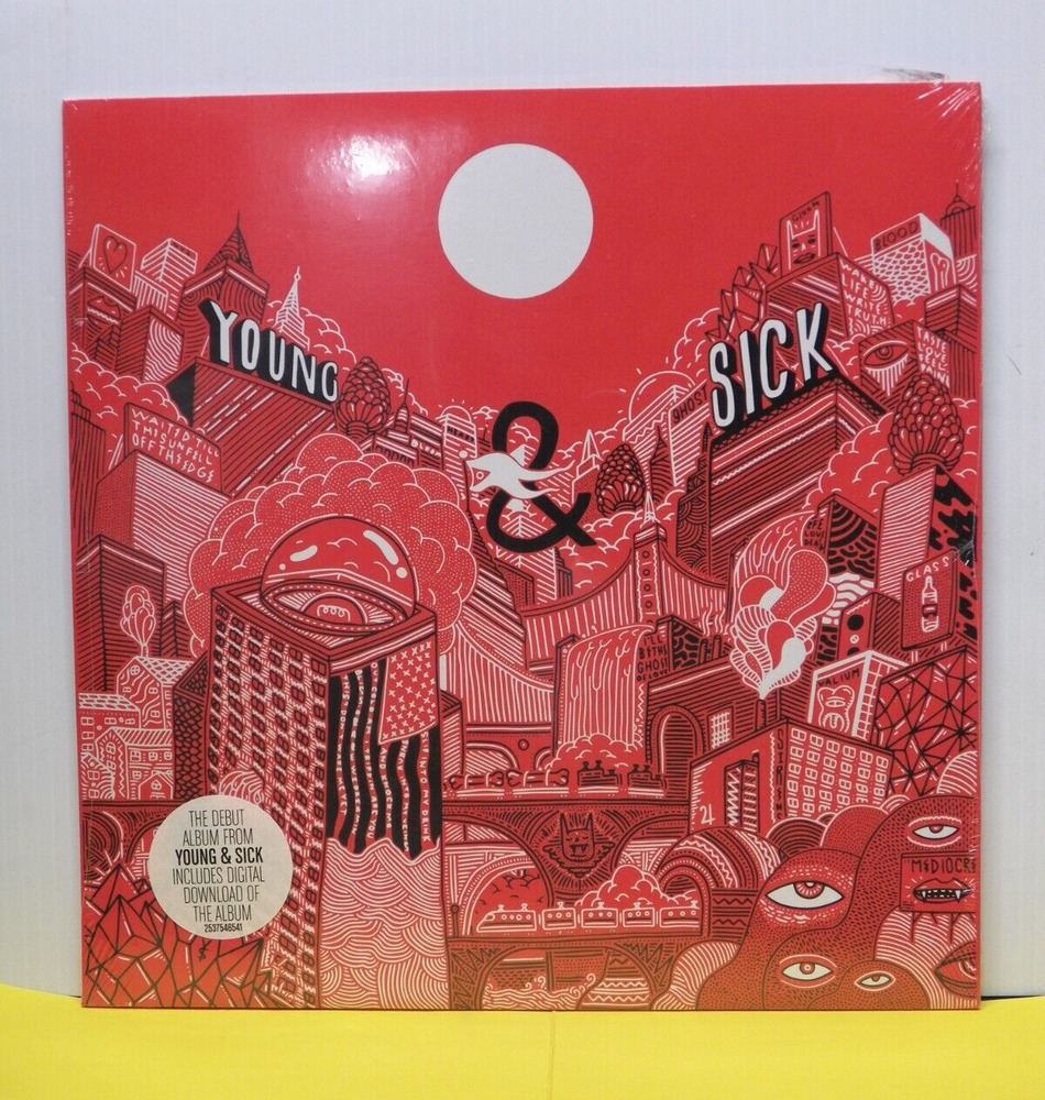 Sealed 12" LP Young & Sick Young & Sick 2014 Harvest Red Vinyl 2537546541