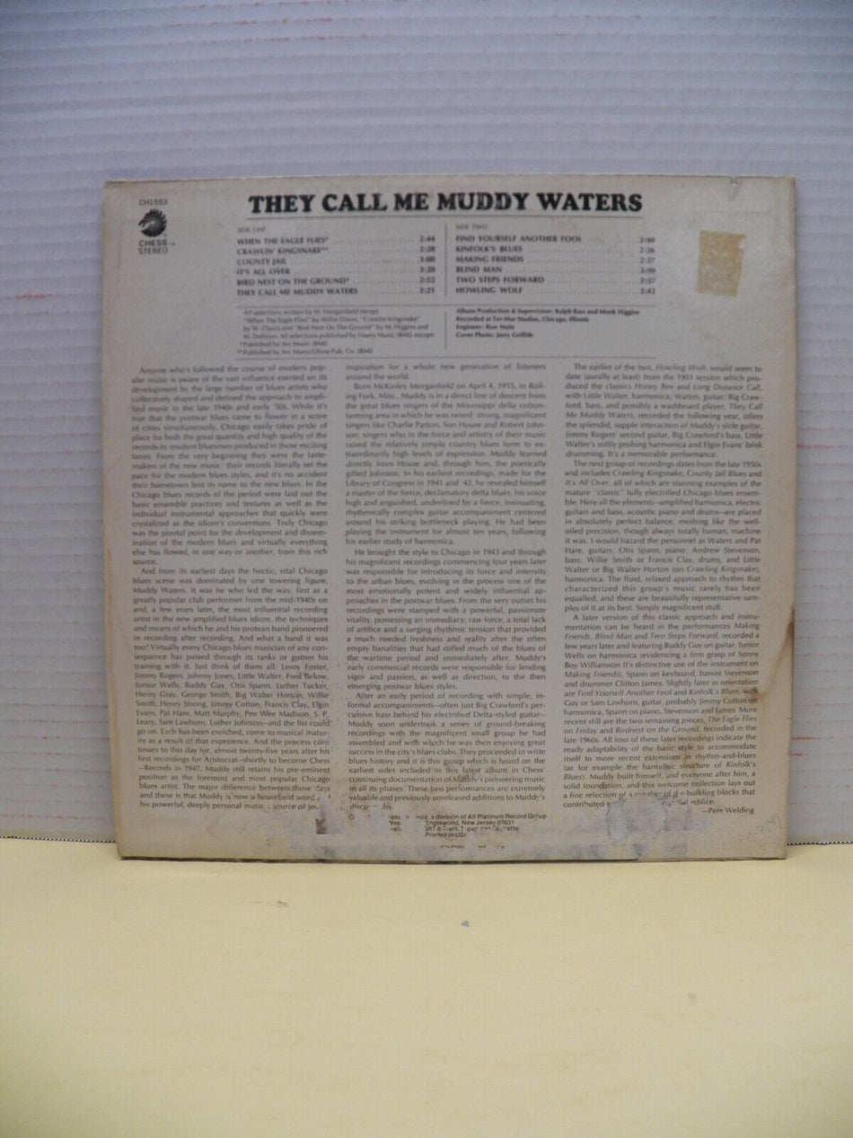 12" LP VG++/EX Muddy Waters They Call Me Muddy Waters 1971 Chess Promo