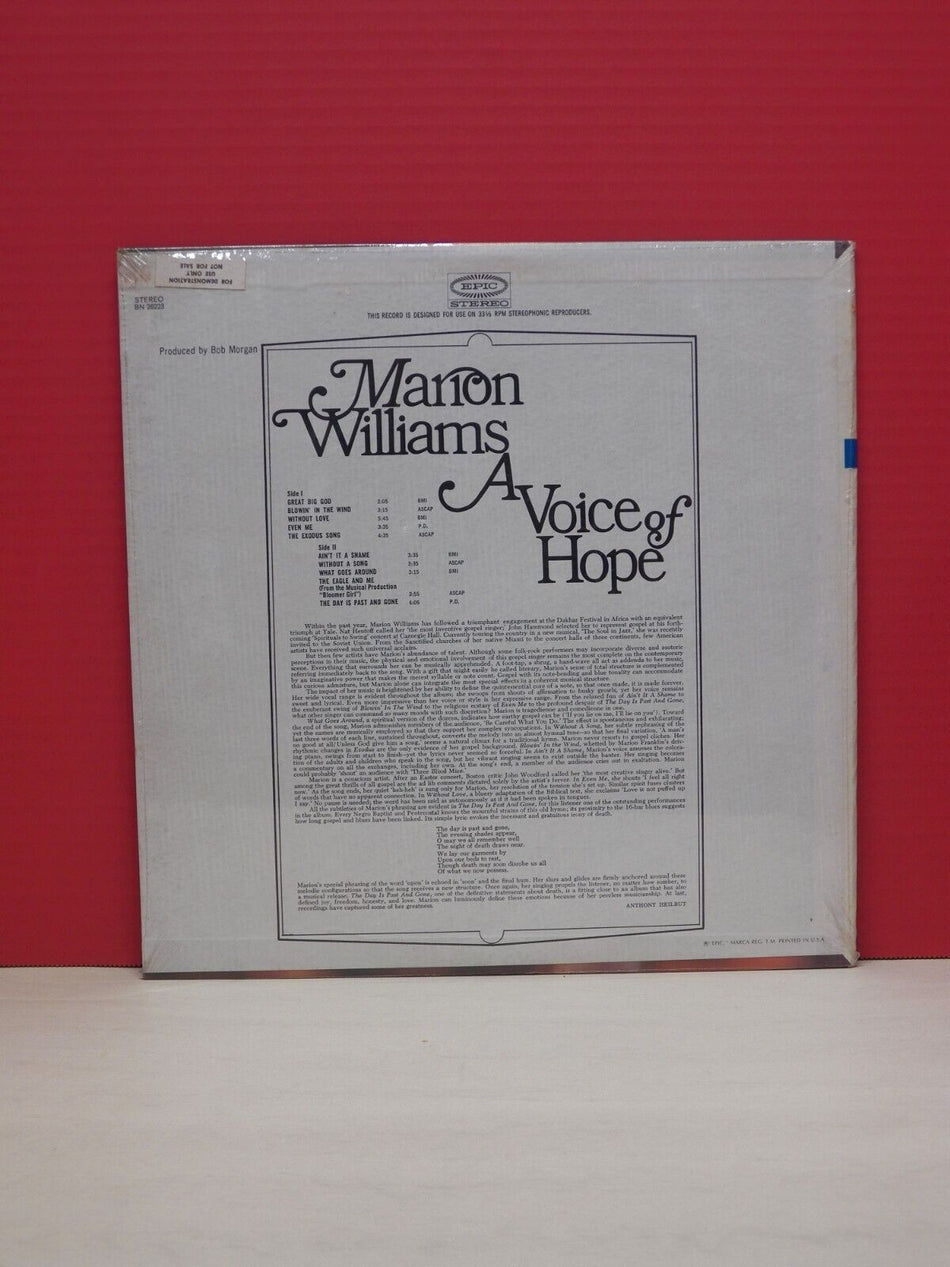 Sealed 12" LP Marion Williams A Voice Of Hope 1966 Epic Stereo Promo BN 26223