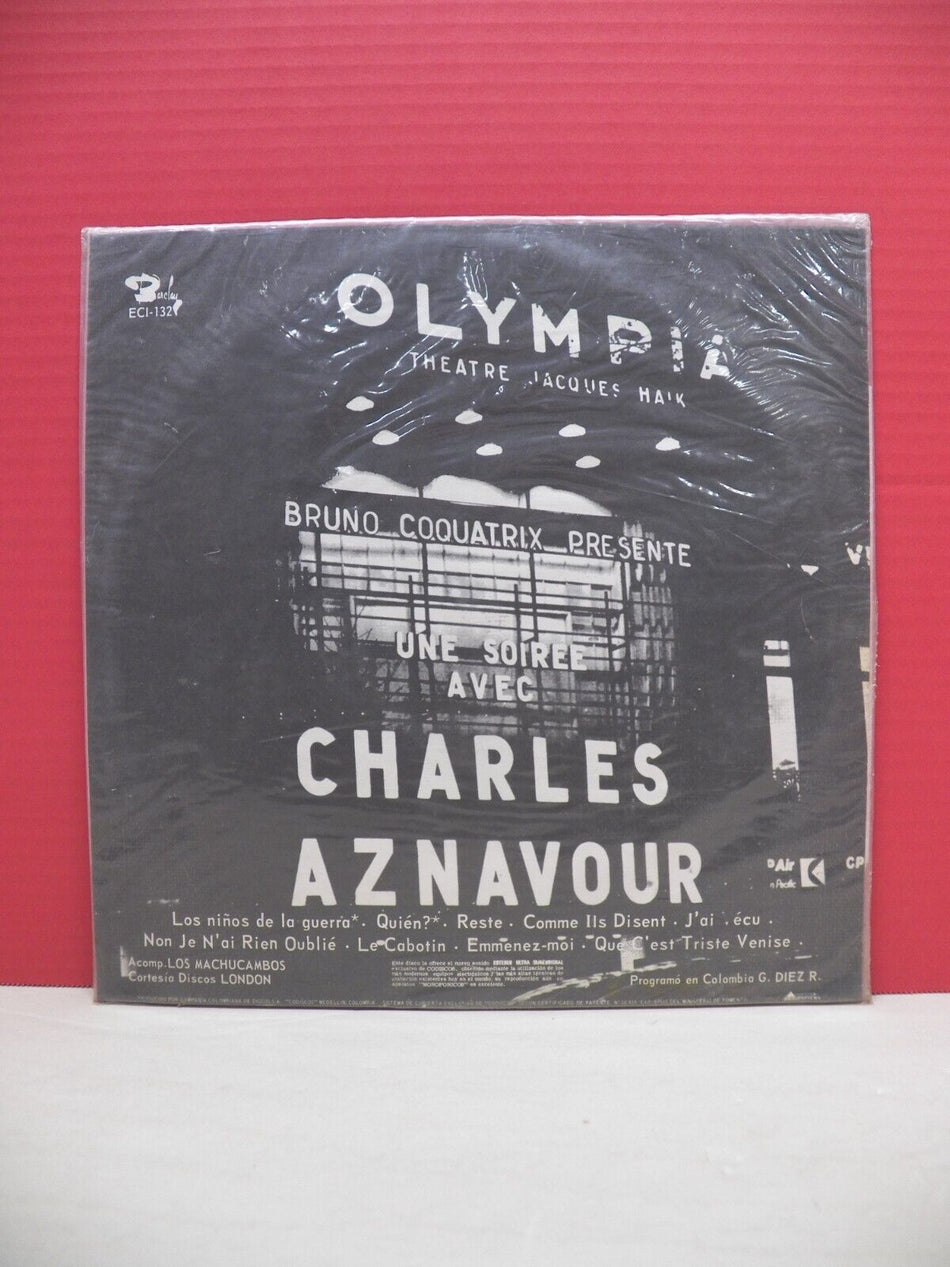 12" LP EX Charles Aznavour Chez Lui, A Paris Barclay Colombian Import ECI-132