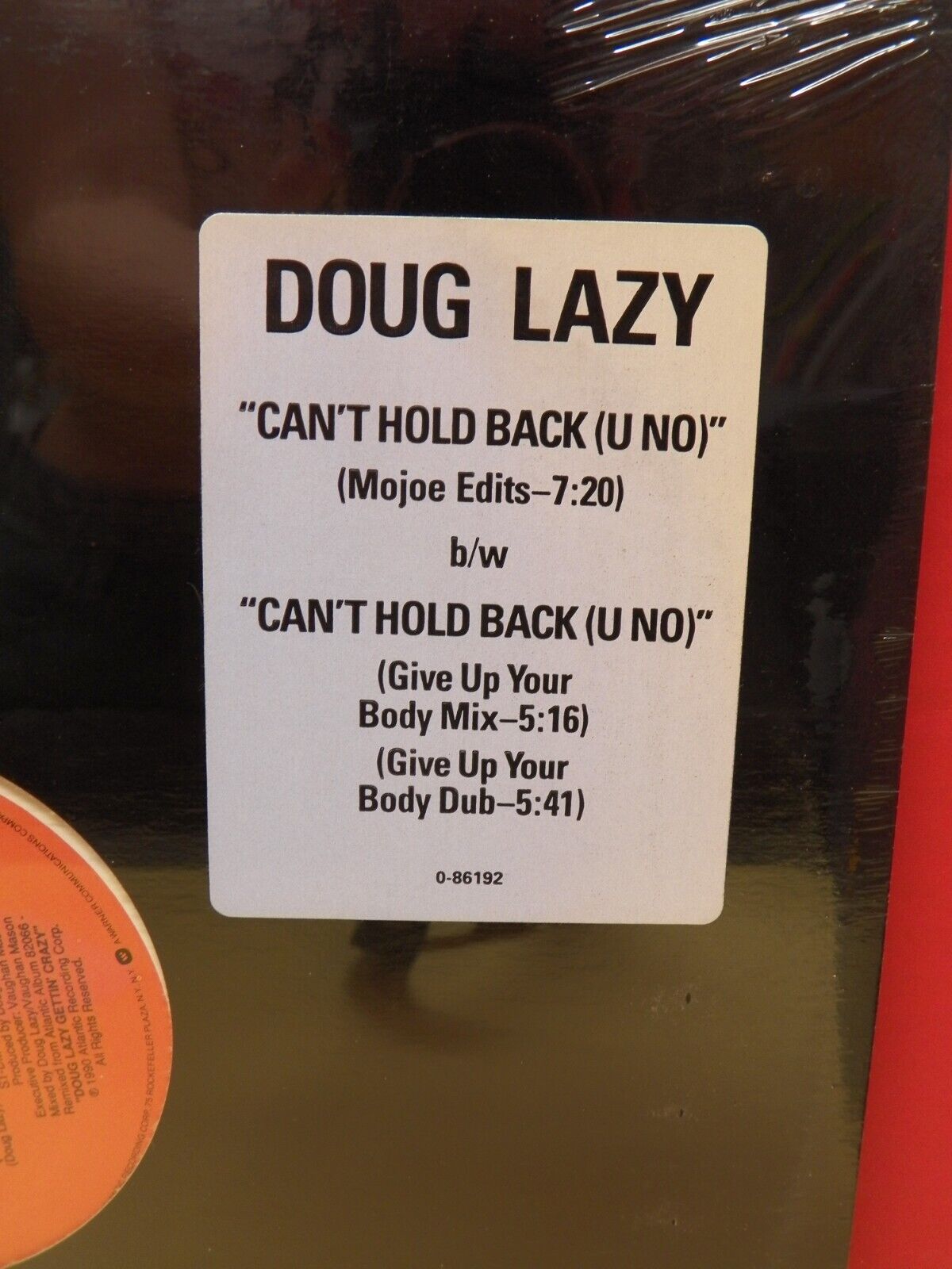 Sealed 12" Single Doug Lazy Can't Hold Back (U No) 1990 Atlantic 0-86192