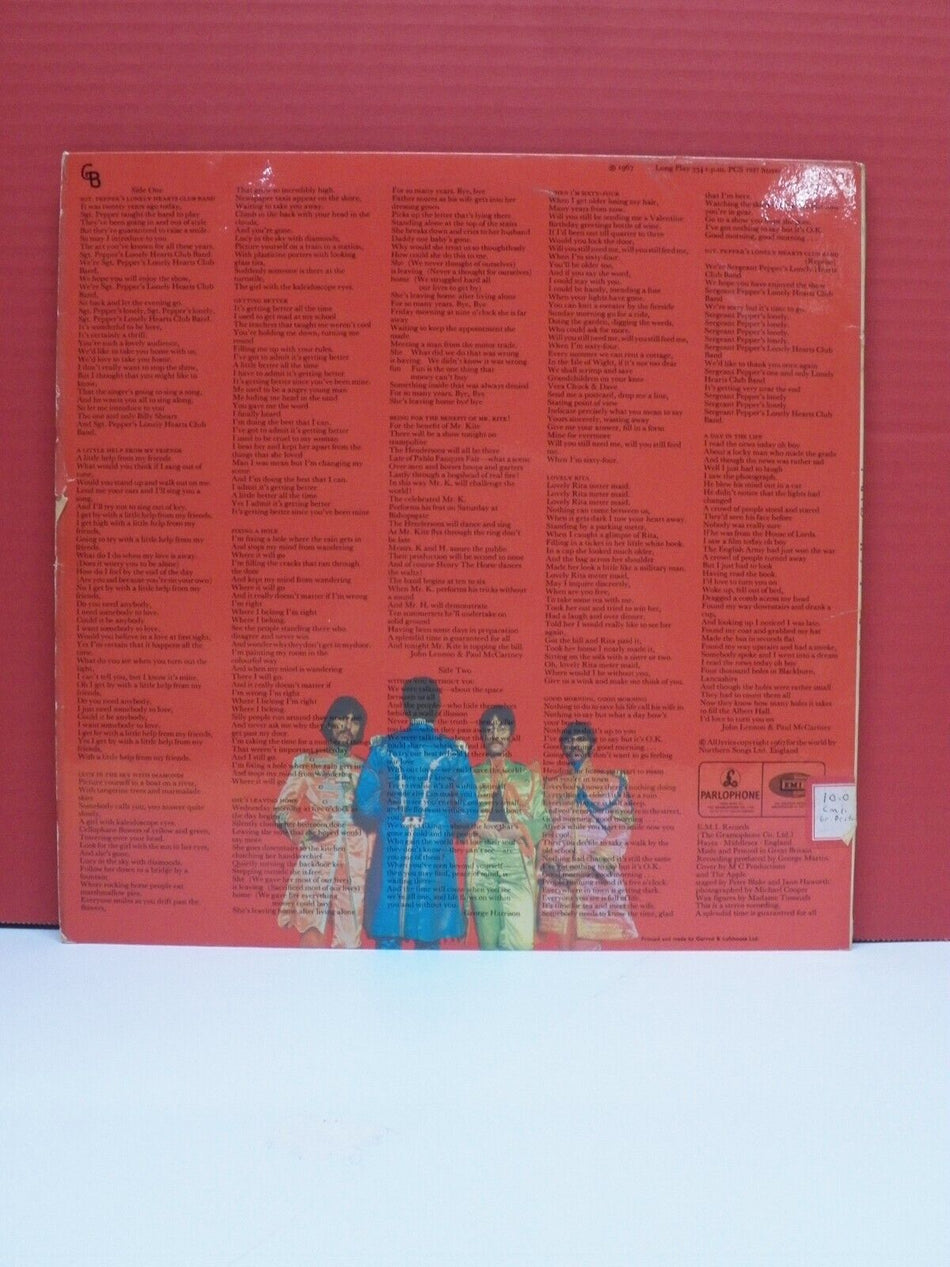 12" LP EX Beatles Sgt Peppers Lonely Hearts Club Band 1982 Parlophone UK Reissue