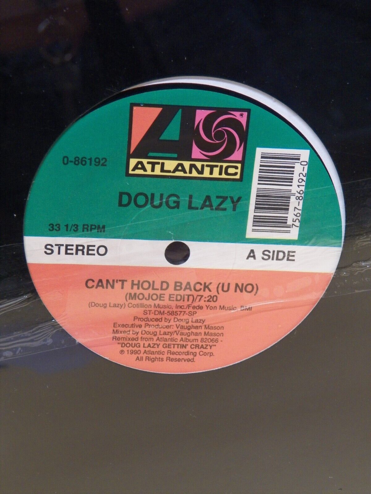 Sealed 12" Single Doug Lazy Can't Hold Back (U No) 1990 Atlantic 0-86192