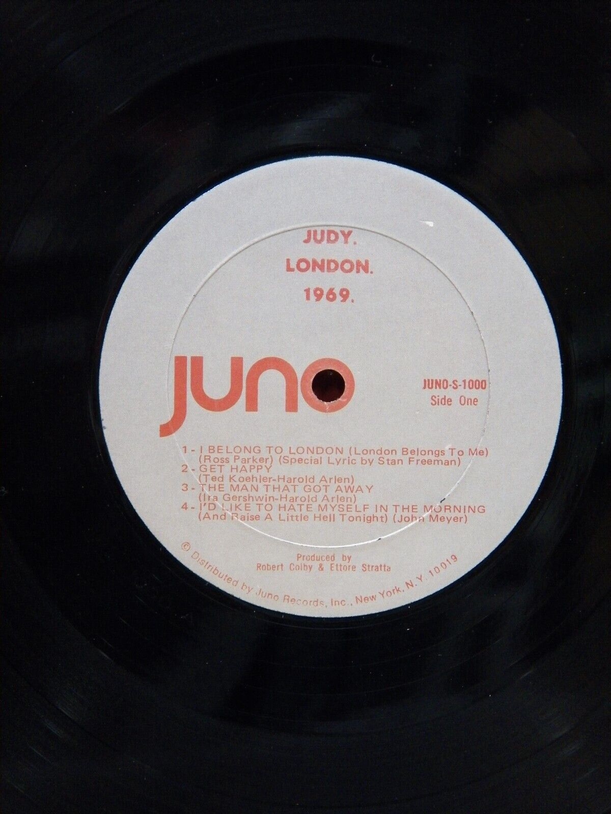 12" LP EX Judy Garland Judy. London. 1969. 1969 Juno S-1000