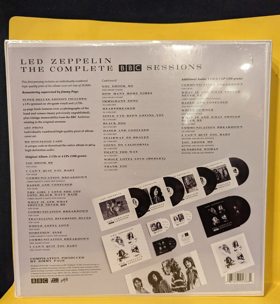 Sealed 5 LP 3 CD Box Set Led Zeppelin The Complete BBC Sessions Numbered Print