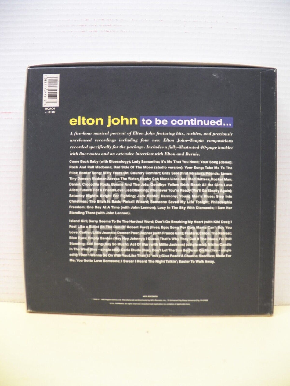 4xCassette Box Set Elton John To Be Continued... 1990 MCA Records MCAC4-10110