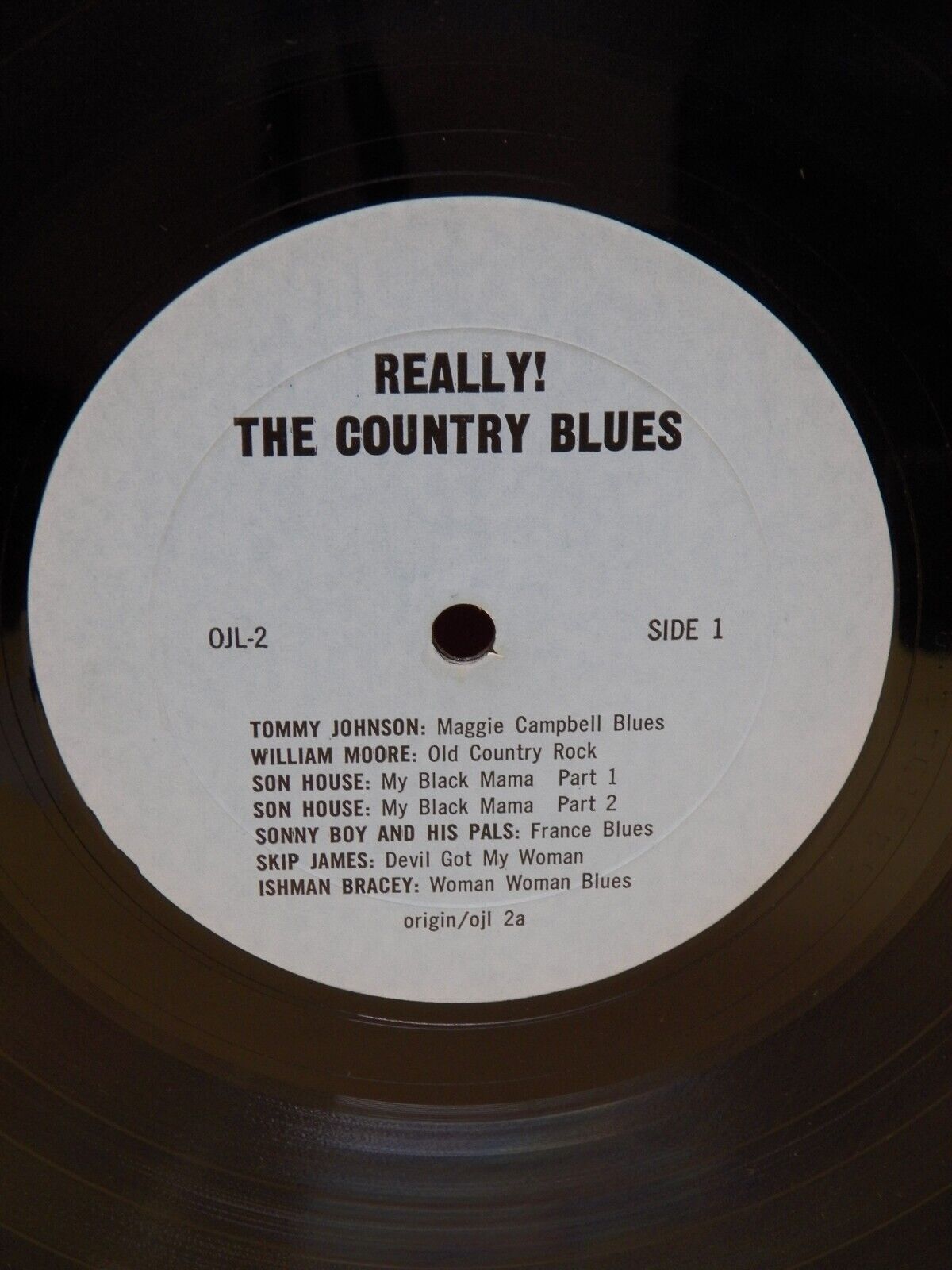 12" LP VG++/EX Really! The Country Blues 1927-1933 Origin Reissue OJL-2