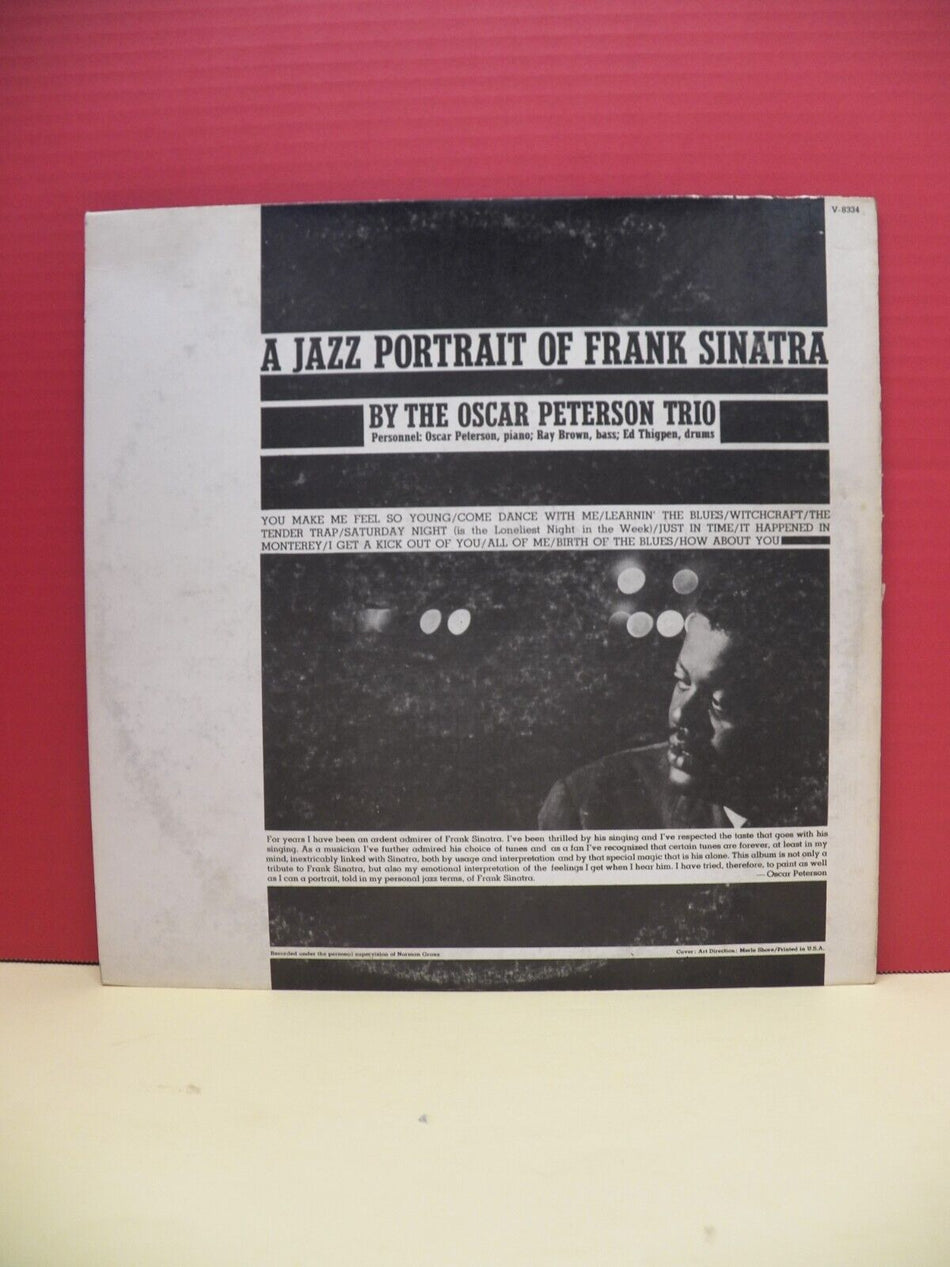 12" LP EX Oscar Peterson Trio A Jazz Portrait Of Frank Sinatra 1961 Mono Reissue