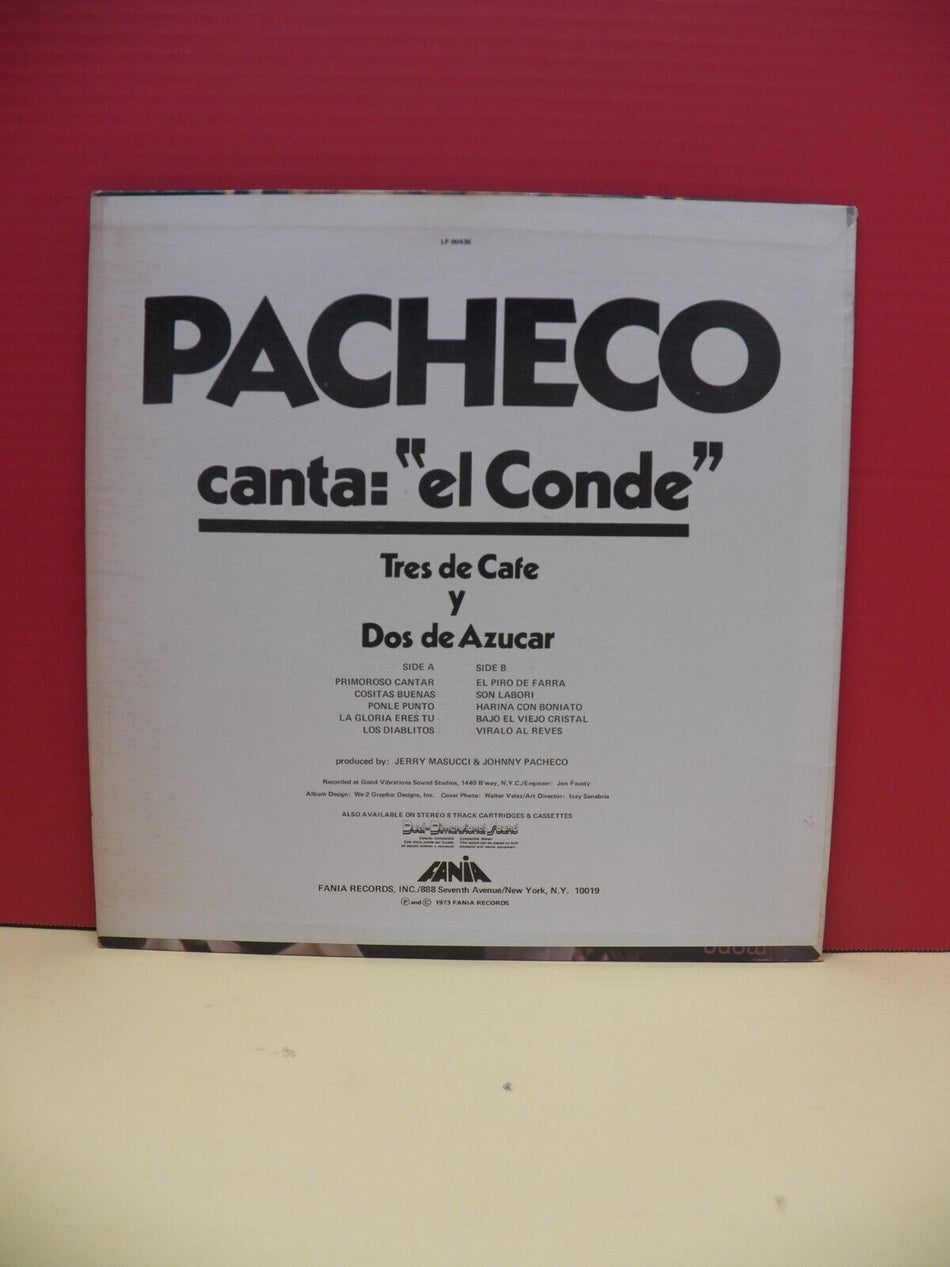 12" LP EX Pacheco Canta El Conde Tres De Cafe Y Dos De Azucar 1973 Fania Stereo