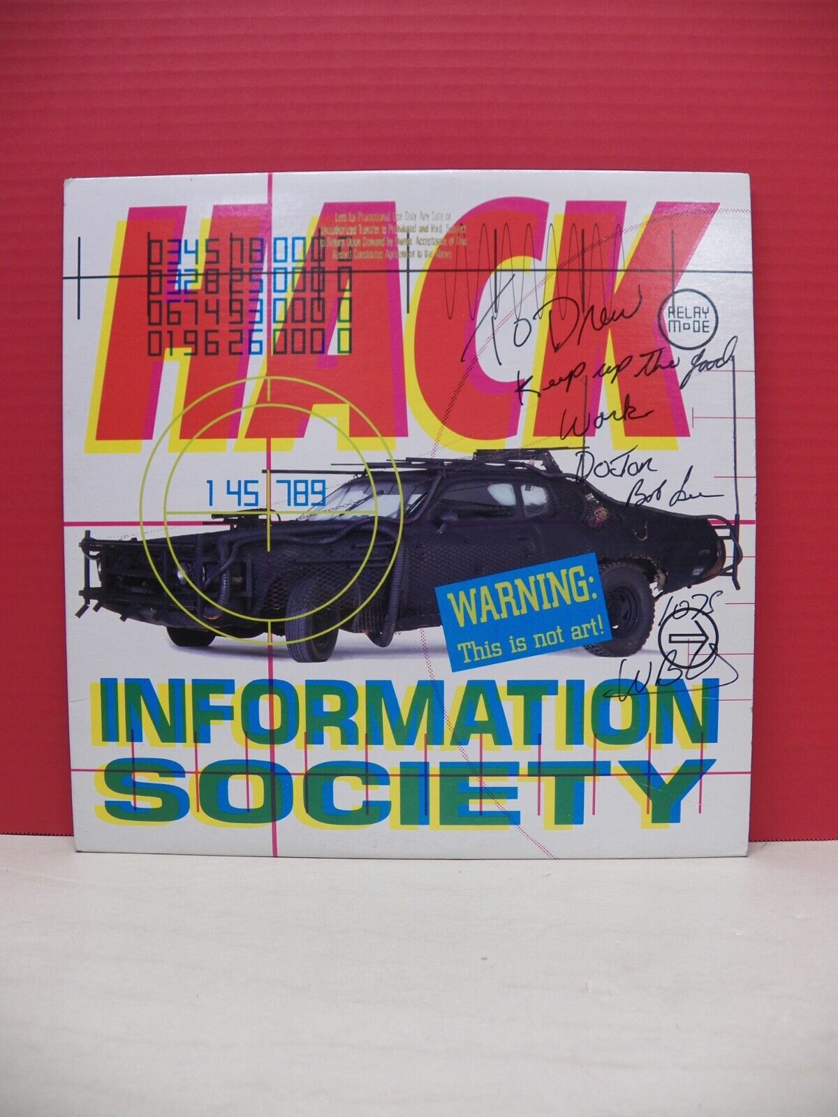 12" LP VG++/EX Information Society Hack 1990 Tommy Boy Promo Autographed